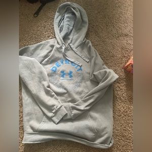 Detroit MI Light Grey Blue Hoodie